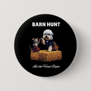 Byrn Hunt Lover - Cute Rat And Dandie Dinmont Dog  6 Cm Round Badge
