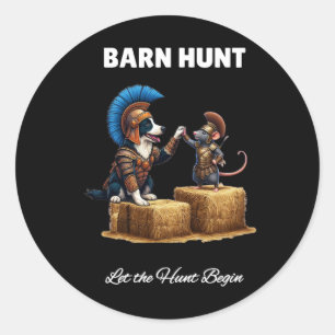 Byrn Hunt Lover - Cute Warrior Rat And Border Coll Classic Round Sticker