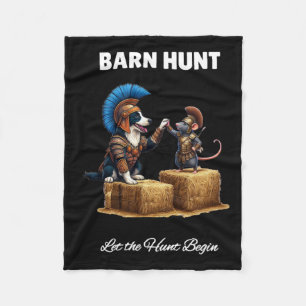 Byrn Hunt Lover - Cute Warrior Rat And Border Coll Fleece Blanket