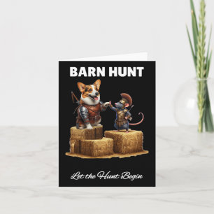 Byrn Hunt Lover - Cute Warrior Rat And Corgi Dog Card