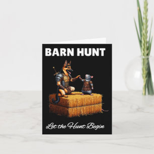 Byrn Hunt Lover - Cute Warrior Rat And German Shep Card