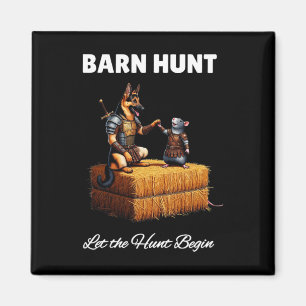 Byrn Hunt Lover - Cute Warrior Rat And German Shep Magnet