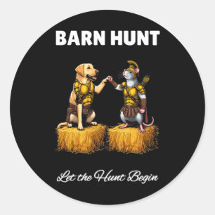 Byrn Hunt Lover - Cute Warrior Rat And Yellow Labr Classic Round Sticker