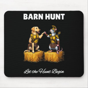 Byrn Hunt Lover - Cute Warrior Rat And Yellow Labr Mouse Pad