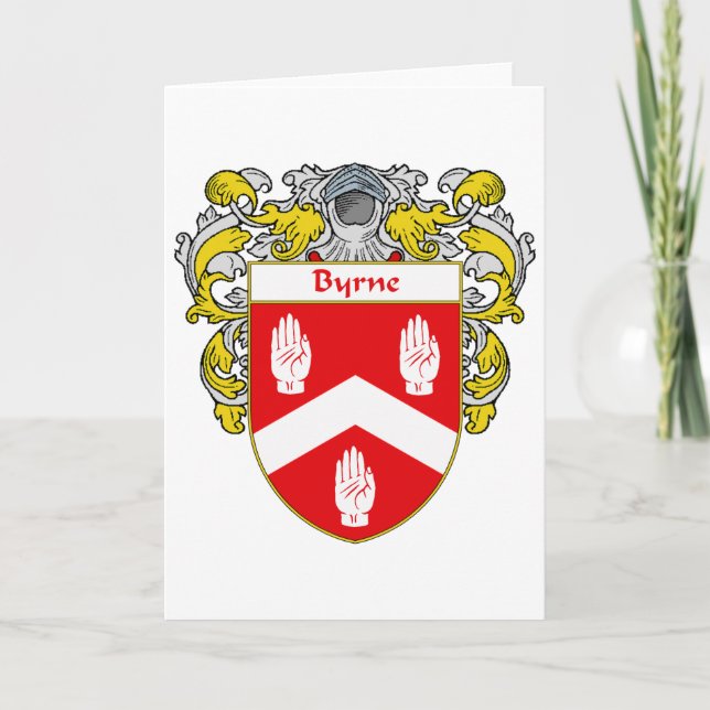 Byrne Coat of Arms (Mantled) Holiday Card (Front)