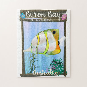 Byron Bay Australia travel poster. Jigsaw Puzzle