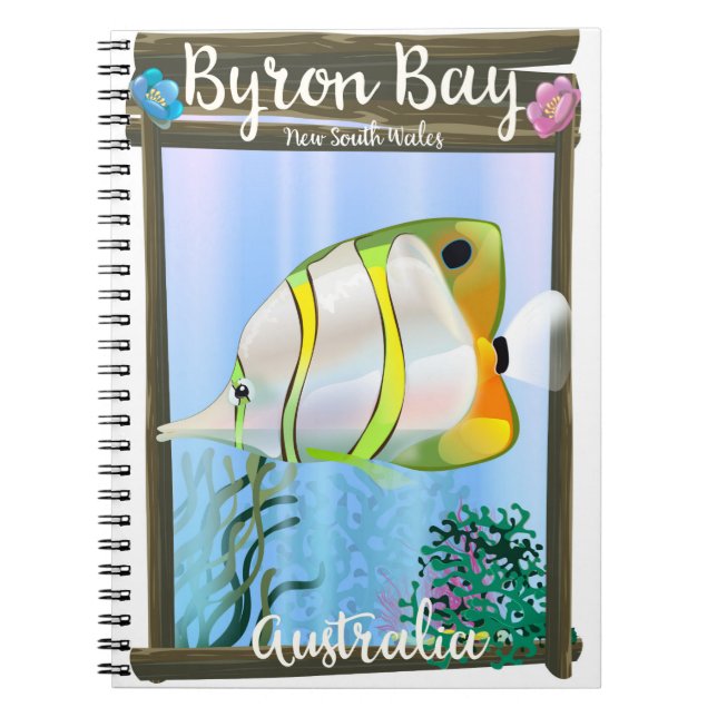 Byron Bay Australia travel poster. Notebook (Front)