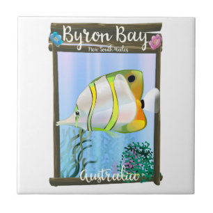 Byron Bay Australia travel poster. Tile