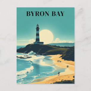 Byron Bay Australia Vintage Beach Lighthouse Postcard