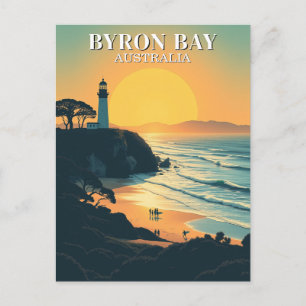 Byron Bay Australia Vintage Travel Lighthouse Postcard
