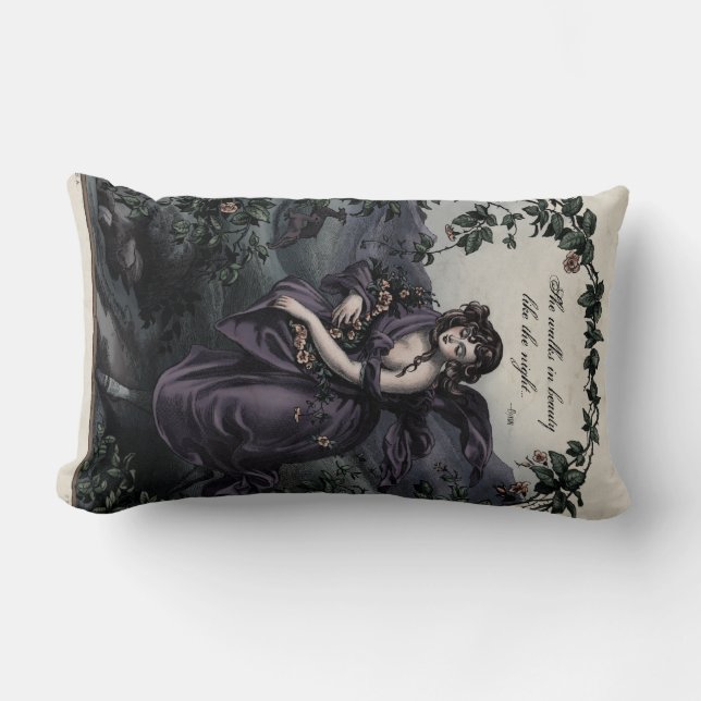 Byron "She Walks in Beauty" Victorian Art Pillow (Front)