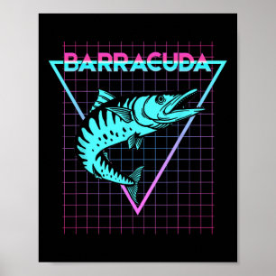 Byrracuda Fish Fishing Aesthetic Retro Byrracuda  Poster