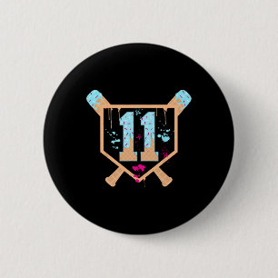 Bysebyll 11 Year Old Ice Cream Drip 11th Birthday 6 Cm Round Badge