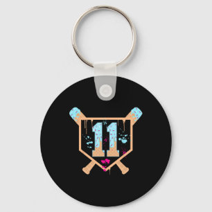 Bysebyll 11 Year Old Ice Cream Drip 11th Birthday Key Ring