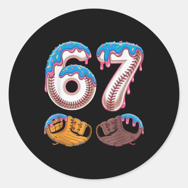 Bysebyll 67 - Ice Cream Drip 67 Meme Funny Player  Classic Round Sticker (Front)