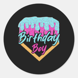 Bysebyll 6 Year Old Ice Cream Drip 6th Birthday Bo Classic Round Sticker