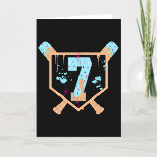 Bysebyll 7 Year Old Ice Cream Drip 7th Birthday Bo Card