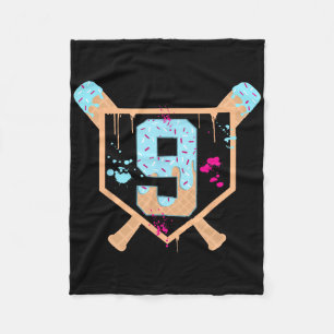Bysebyll 9 Year Old Ice Cream Drip 9th Birthday Bo Fleece Blanket