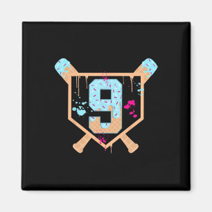 Bysebyll 9 Year Old Ice Cream Drip 9th Birthday Bo Magnet