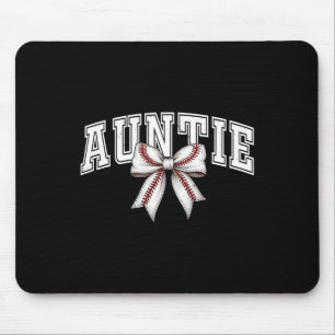 Bysebyll Auntie Coquette Bow Game Day Mother's Day Mouse Pad
