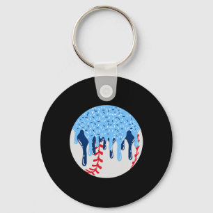 Bysebyll Blue Ice Cream Drip With Sprinkles Drip Key Ring