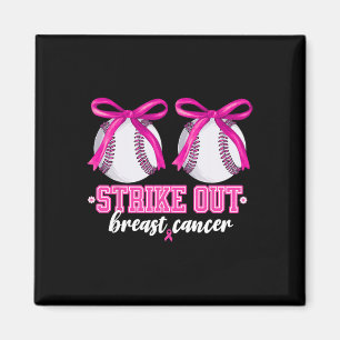 Bysebyll Breast Strike Out Breast Cancer Awareness Magnet
