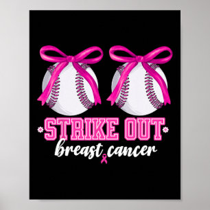 Bysebyll Breast Strike Out Breast Cancer Awareness Poster