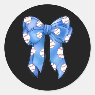 Bysebyll Coquette Bow Funny Bysebyll Blue Team Classic Round Sticker