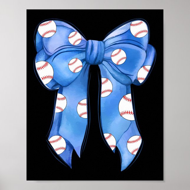 Bysebyll Coquette Bow Funny Bysebyll Blue Team  Poster (Front)