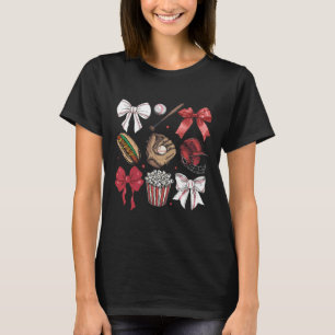 Bysebyll Coquette Bow Mothers Day Sports Women Gir T-Shirt