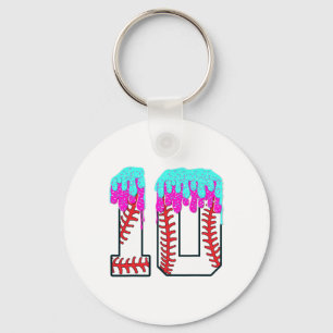 Bysebyll Drip 10 Year Old 10th Birthday Boy Jersey Key Ring