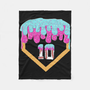 Bysebyll Drip 10 Year Old Ice Cream 10th Birthday  Fleece Blanket