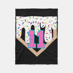Bysebyll Drip 11th Birthday Home Plate Boy Youth 1 Fleece Blanket