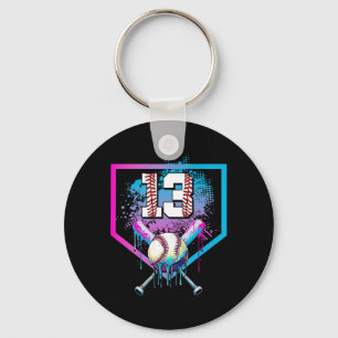 Bysebyll Drip 13th Birthday Home Plate Boy Youth 1 Key Ring