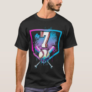 Bysebyll Drip 7th Birthday Home Plate Boys Youth 7 T-Shirt
