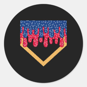 Bysebyll Drip Boys Home Plate Ice Cream Sprinkles Classic Round Sticker