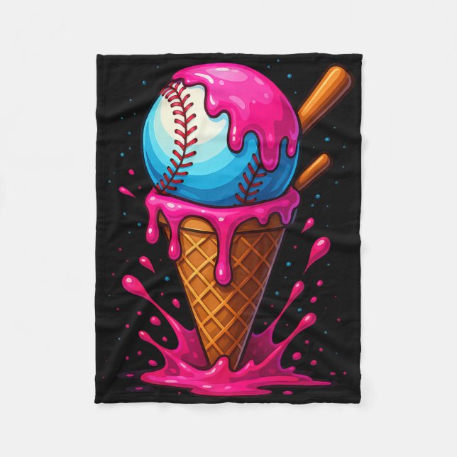 Bysebyll Drip Boys Ice Cream Cone Drip Bysebyll  Fleece Blanket (Front)