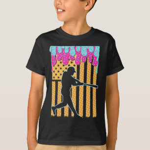 Bysebyll Drip Byt Boys Ice Cream American Flag 4th T-Shirt