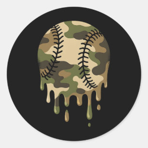 Bysebyll Drip Camo Boys Men Military Sports Cool G Classic Round Sticker