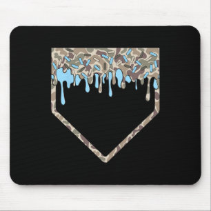 Bysebyll Drip Camo Bysebyll Home Plate Boys Sports Mouse Pad