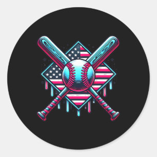 Bysebyll Drip For Boys American Flag Usa Graphic P Classic Round Sticker