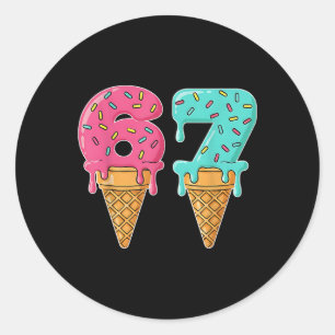 Bysebyll Drip Ice Cream 67 Bysebyll Lifestyle 101 Classic Round Sticker