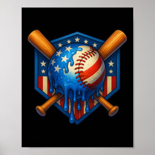 Bysebyll Drip Ice Cream Boys 4th Of July American  Poster