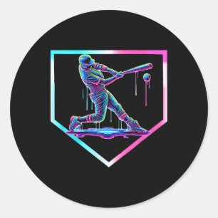 Bysebyll Drip Ice Cream Bysebyll Home Plate Boys B Classic Round Sticker