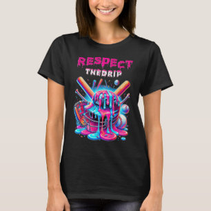 Bysebyll Drip Ice Cream Dripping Respect Drip Teen T-Shirt