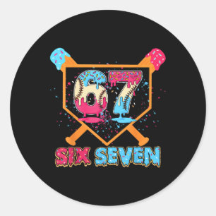 Bysebyll Drip Number 67 Player Or 67th Birthday  Classic Round Sticker