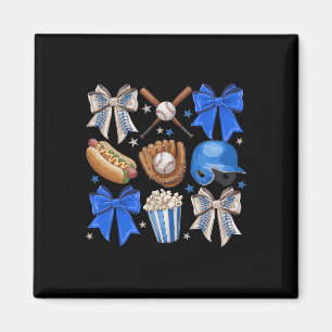 Bysebyll Game Day Blue Coquette Bow Bysebyll Mum M Magnet
