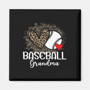 Bysebyll Grandma Funny Leopard Heart Proud Bysebyl Magnet