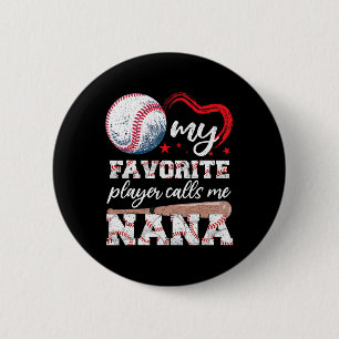 Bysebyll Grandma My Favourite Player Calls Me Nana 6 Cm Round Badge
