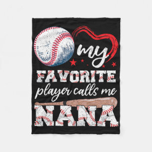 Bysebyll Grandma My Favourite Player Calls Me Nana Fleece Blanket
